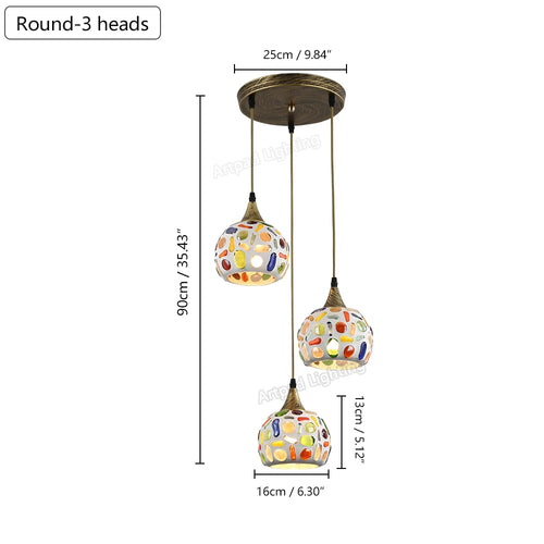 Tiffany Mosaic Pendant Lamp – Handmade Bohemian Elegance