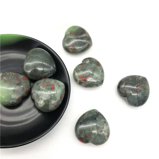 Natural African Bloodstone Heart Crystal