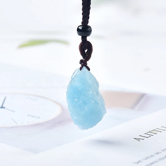 Natural Original Stone Pendant | Aquamarine, Rose Quarts, Green Fluorite, Rock Crystal