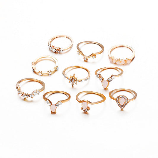 10 Piece Opal Ring Set