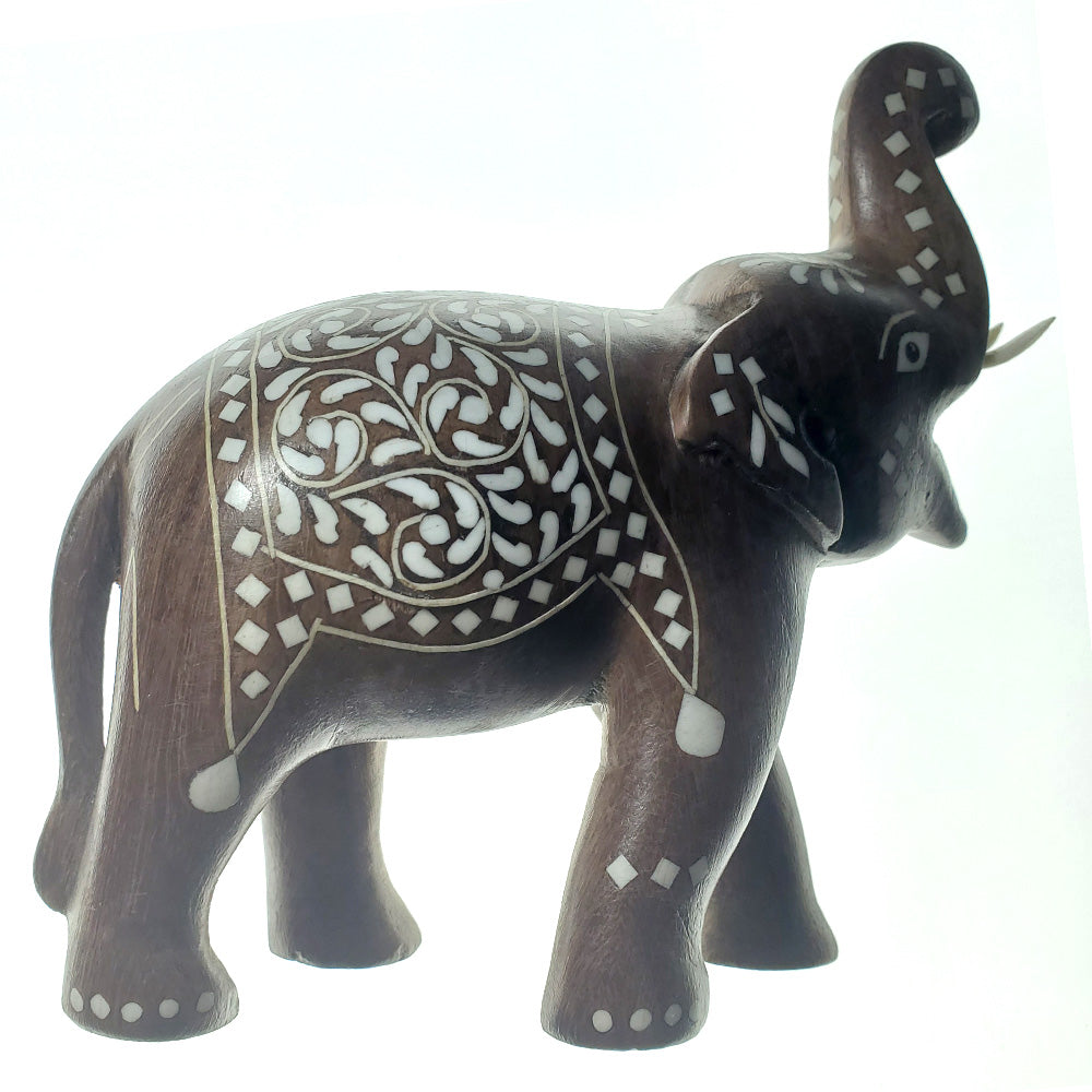 Hand Carved Wooden Indian Elephant Statue