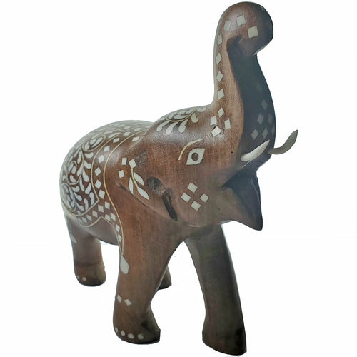 Hand Carved Wooden Indian Elephant Statue