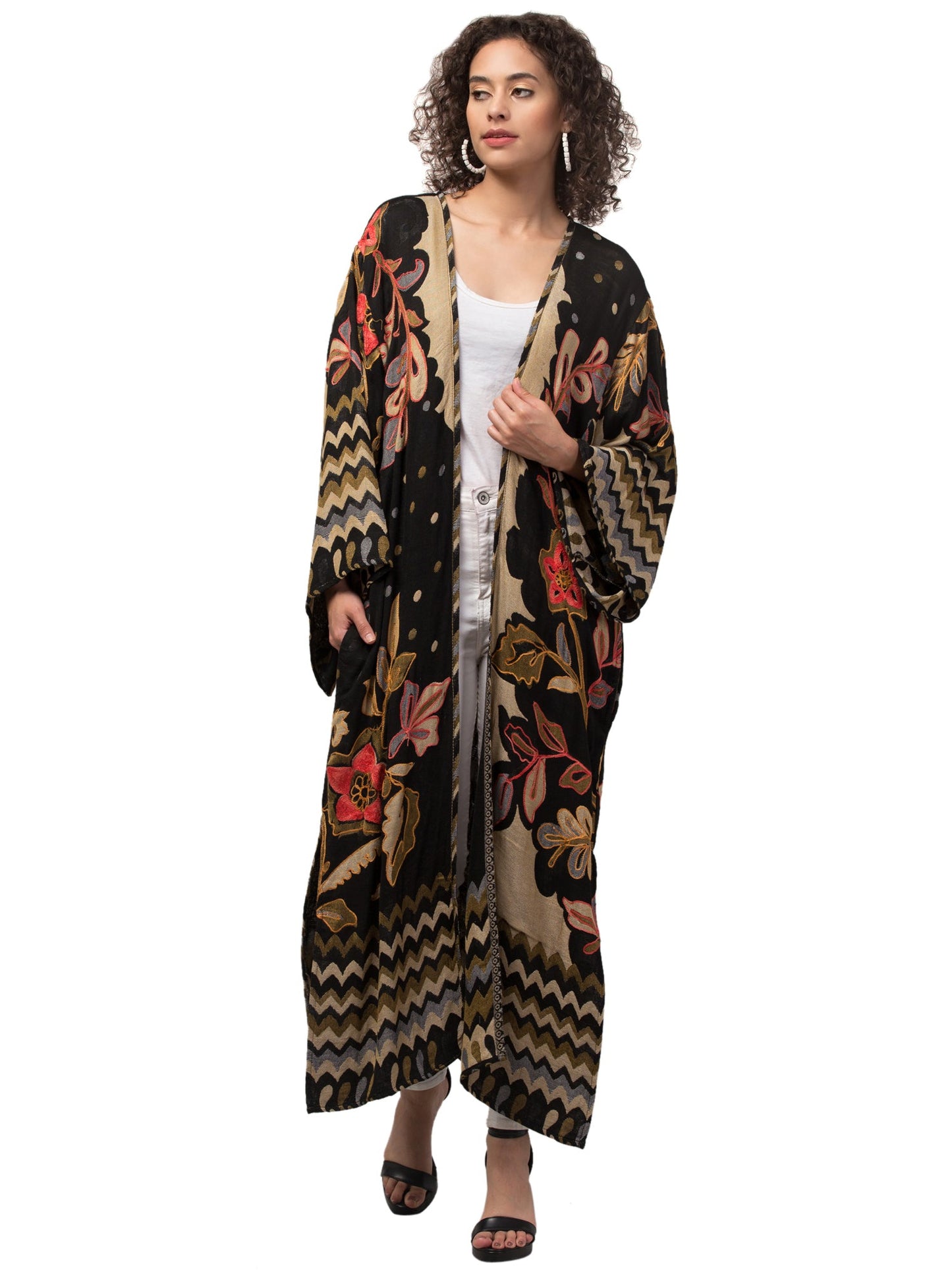 Petunia Power Thick Stitch Kimono Jacket