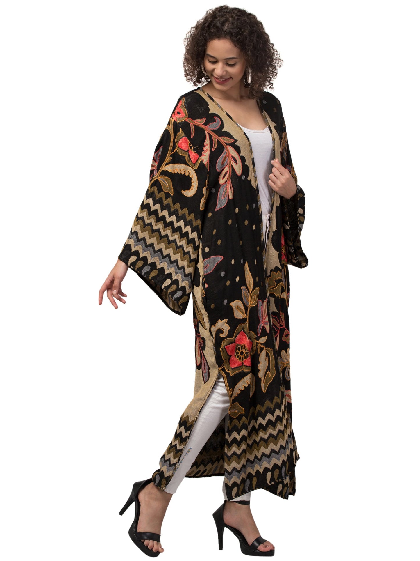 Petunia Power Thick Stitch Kimono Jacket