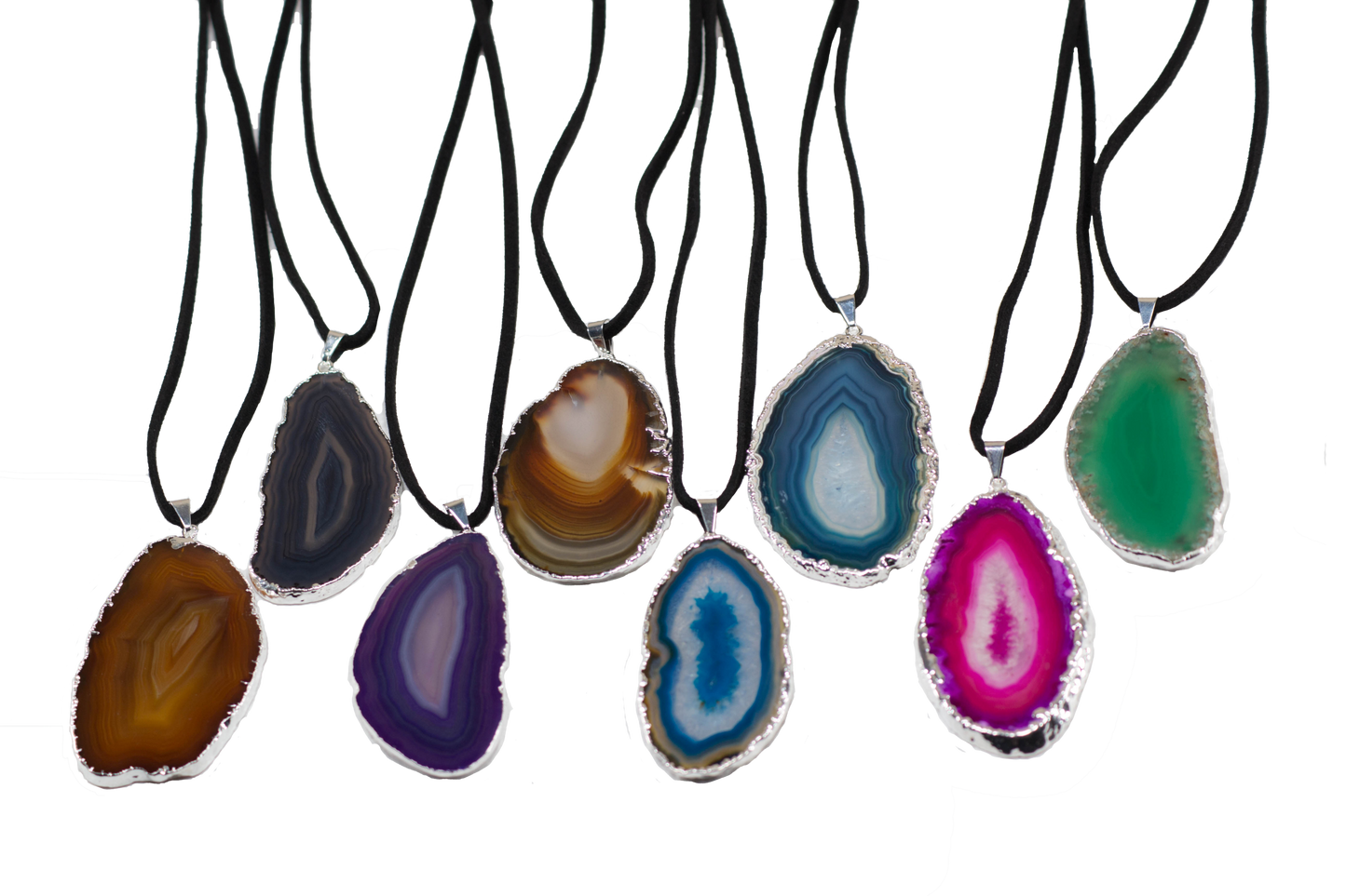 Agate Slice on Leather Necklace