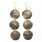 Three Tier OM Earrings with Lotus Petals