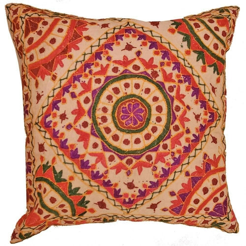 Mirror Work Chandrama Cushion Cover