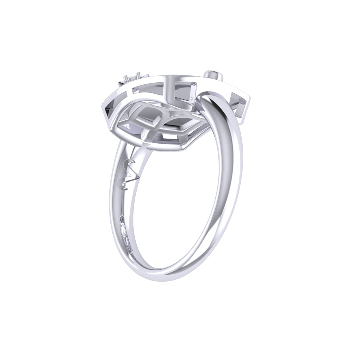 Aries Ram Diamond Constellation Signet Ring