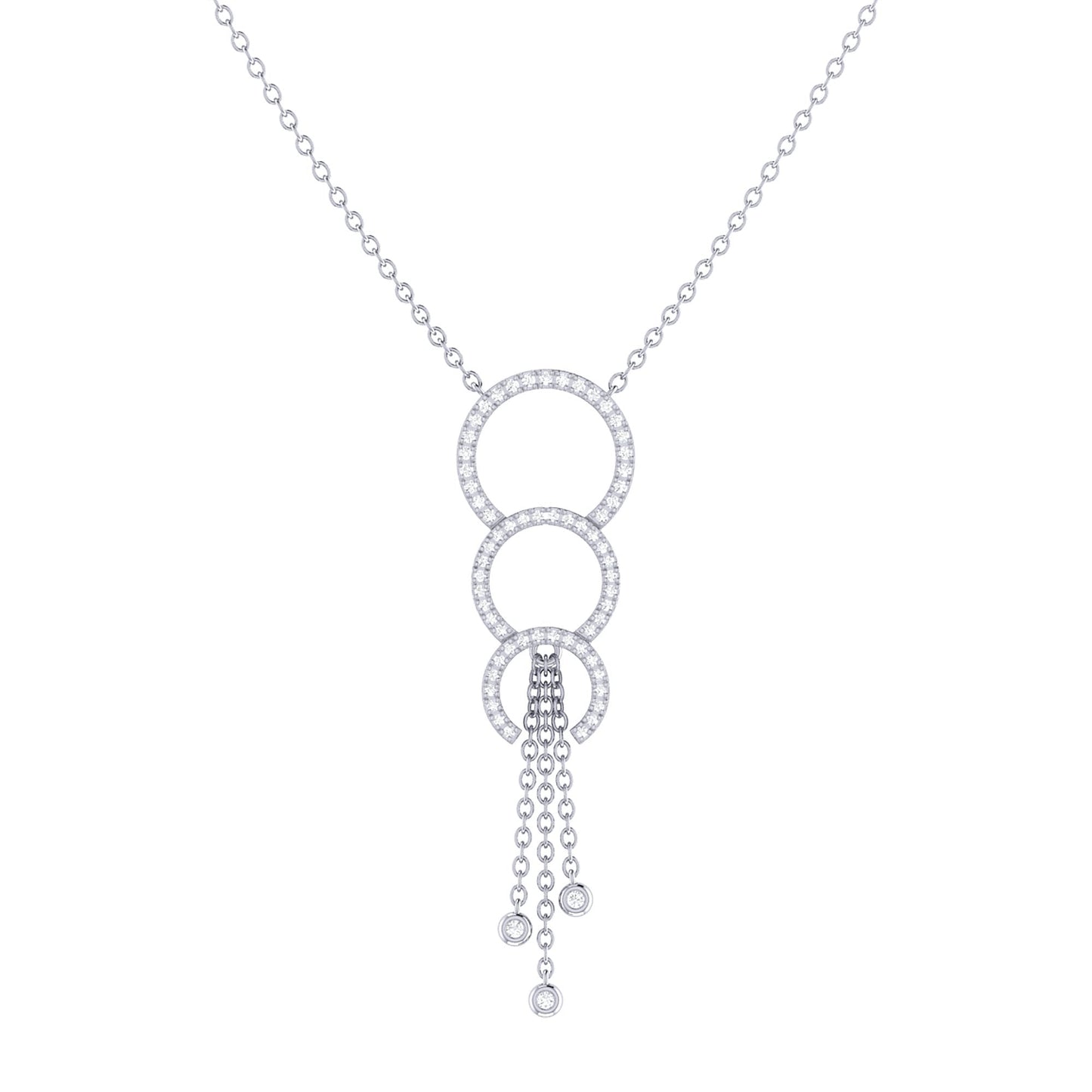 Chandelier Circle Trio Bolo Adjustable Diamond Lariat Necklace