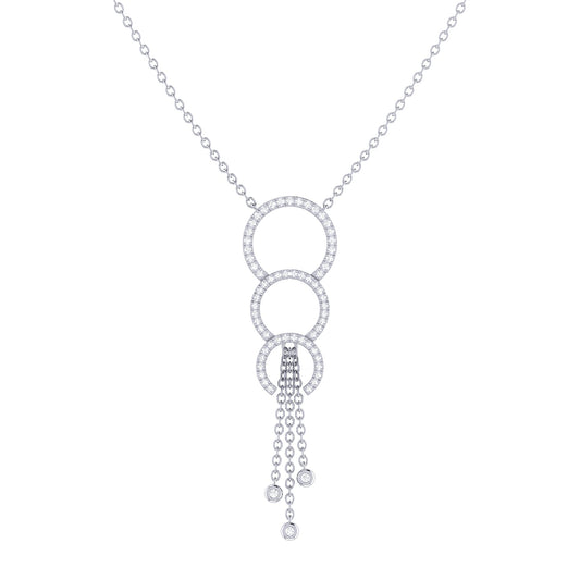 Chandelier Circle Trio Bolo Adjustable Diamond Lariat Necklace