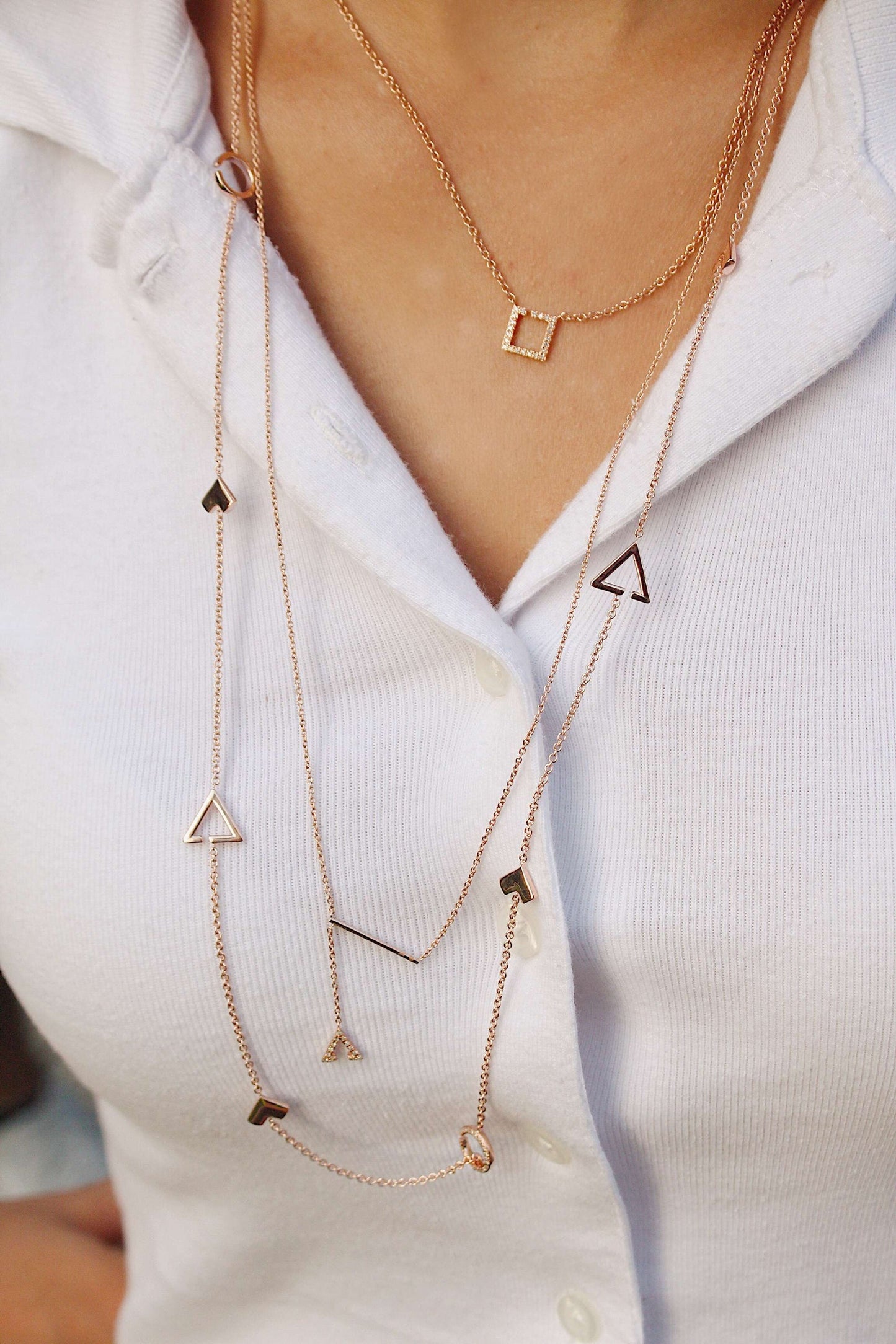 Avani Skyline Geometric Layered Diamond Necklace