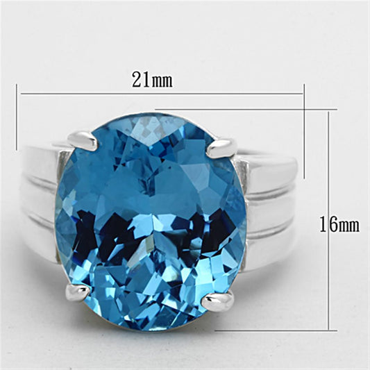 Sea Blue Synthetic Spinel Ring