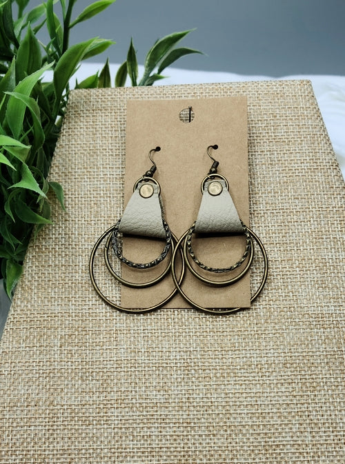 Leather Metal Boho Earrings