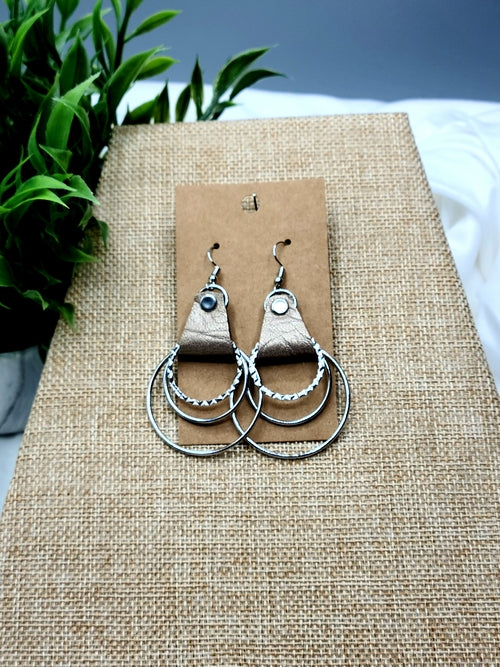 Leather Metal Boho Earrings