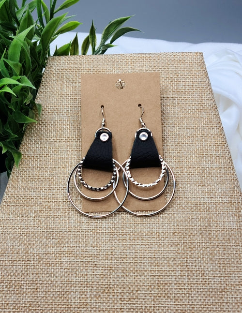 Leather Metal Boho Earrings