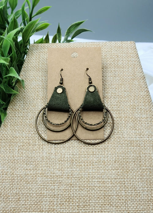 Leather Metal Boho Earrings