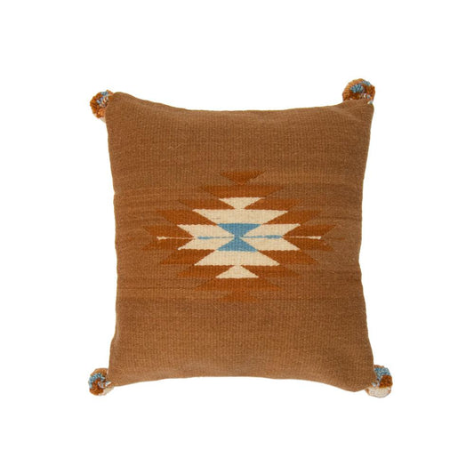 Belegui Flat Weaved Pillow Cover with Caramel Diamond