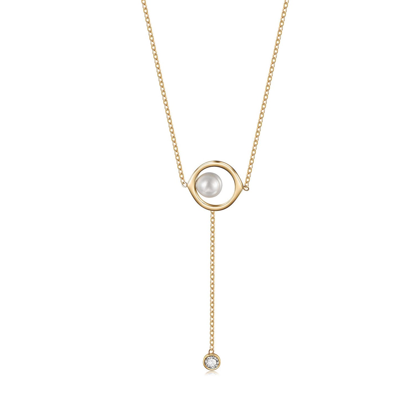 Pearl Cubic Zirconia Pendant Necklace