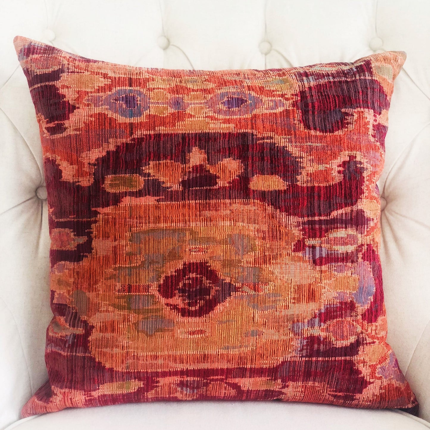 Sonoma Canyon Magenta Coral and Blue Handmade Luxury Pillow