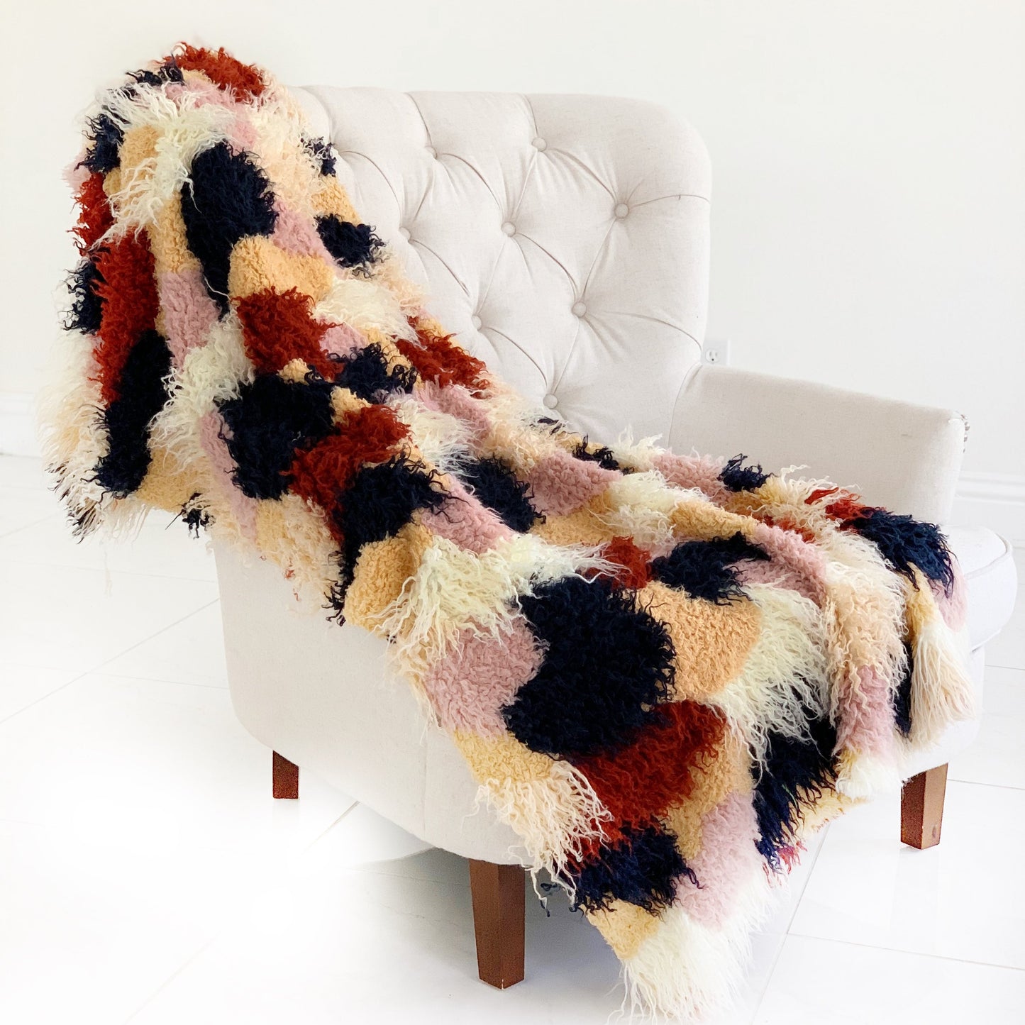 Boho Plush Handmade Luxury Faux Fur Throw