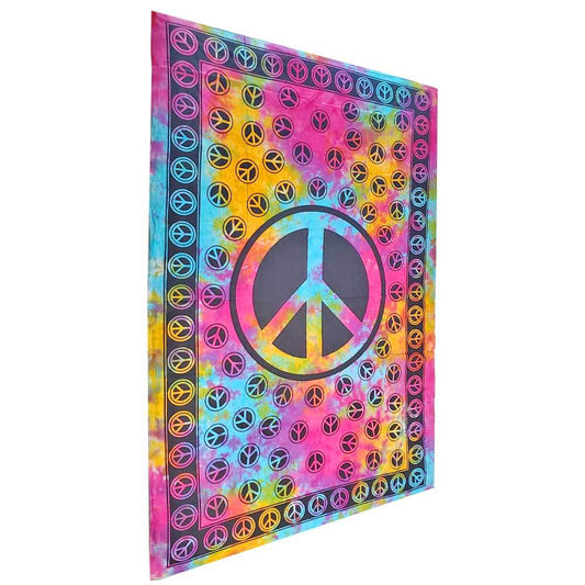 Tie Dye Peace Sign Tapestry