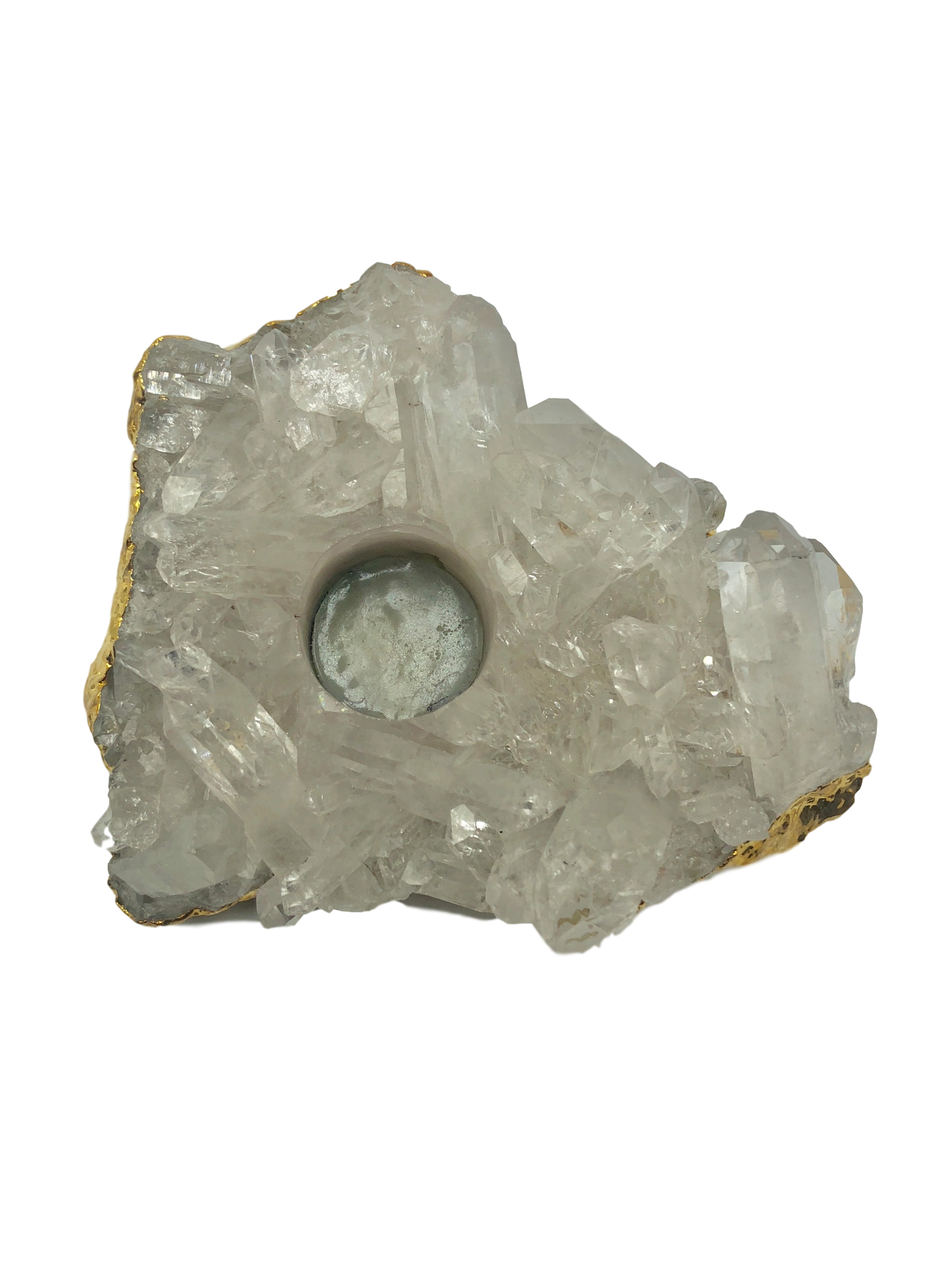 Quartz Cluster Candle Holder for Bohemian Style