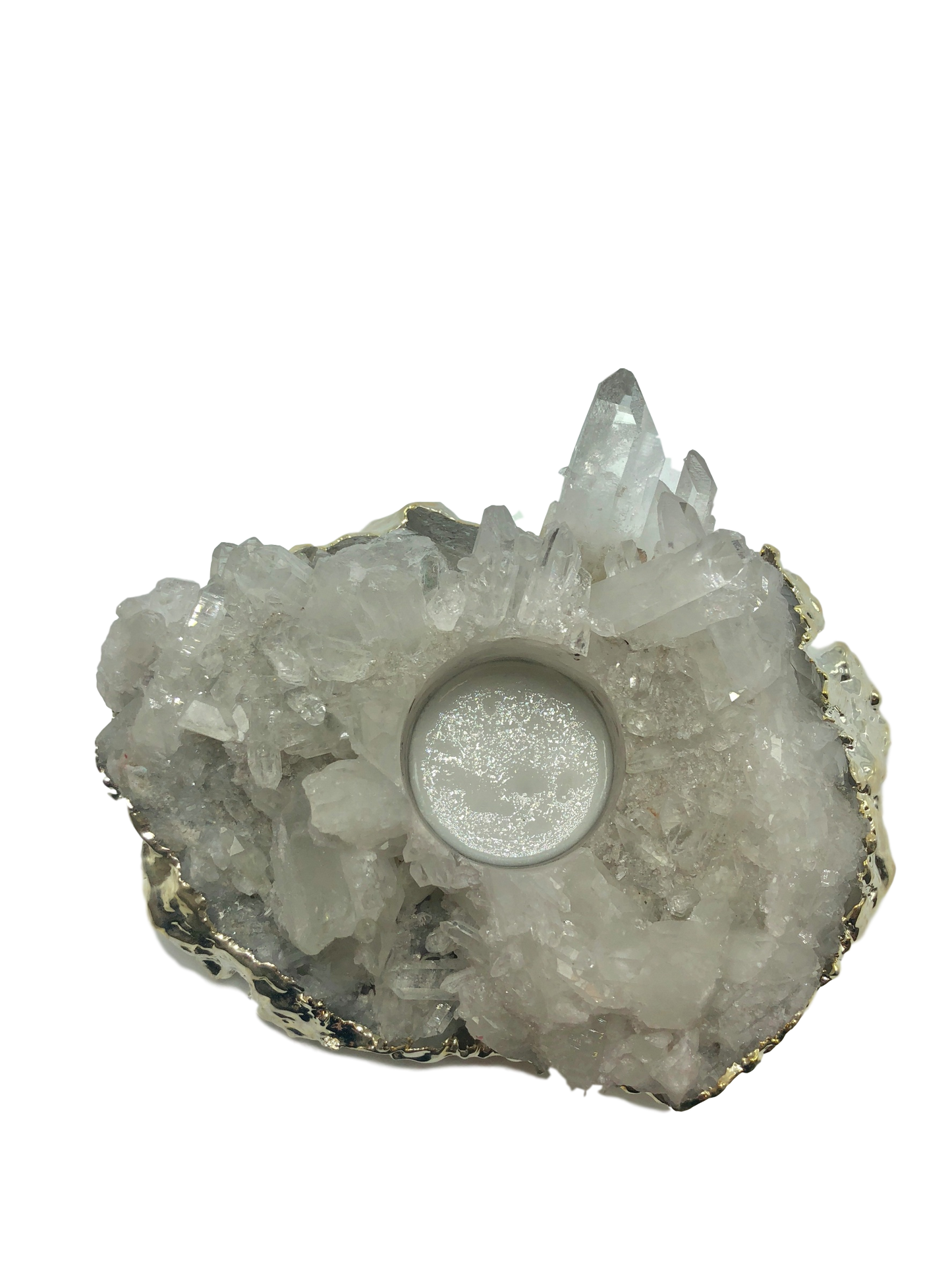 Quartz Cluster Candle Holder for Bohemian Style