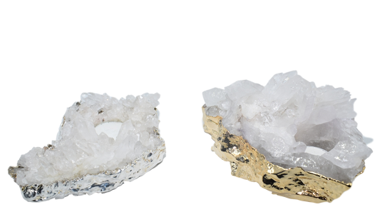 Quartz Cluster Candle Holder for Bohemian Style