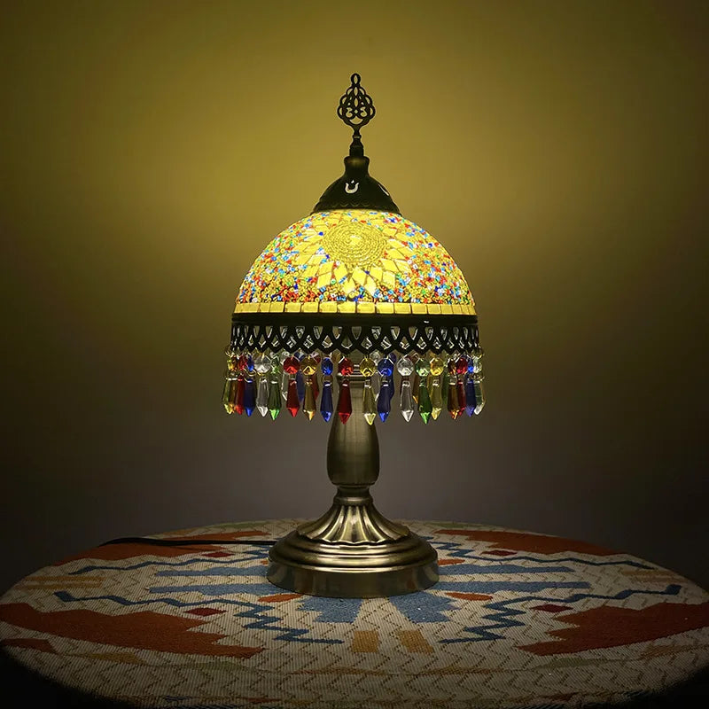 Vintage Handmade Mosaic Table Lamp