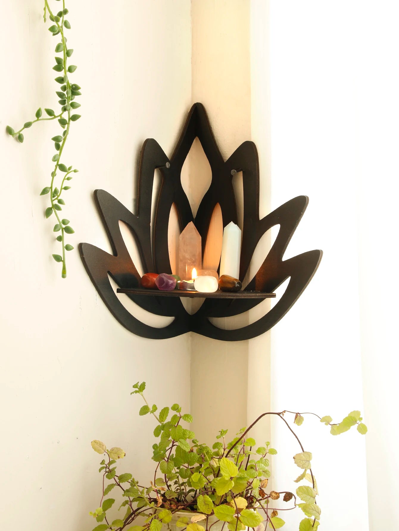 Lotus Flower Corner Shelf