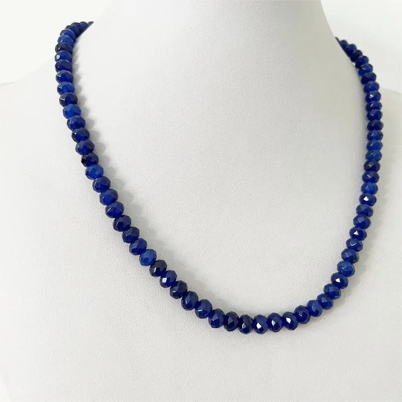 Faceted Sapphire Natural Stone Necklace