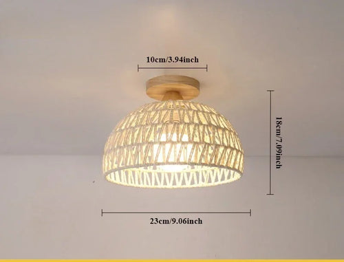 Handwoven Rattan Bohemian Pendant Light