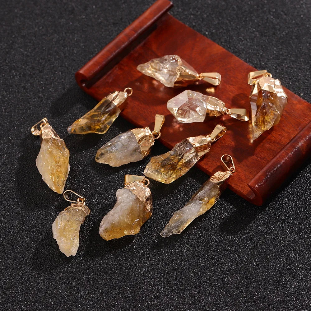 Natural Raw Citrine Pendant - Healing Crystal