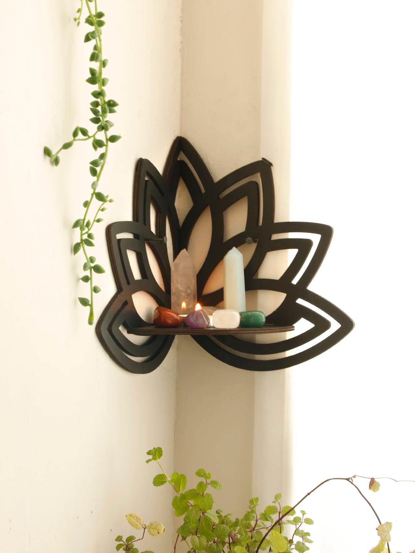 Lotus Flower Corner Shelf