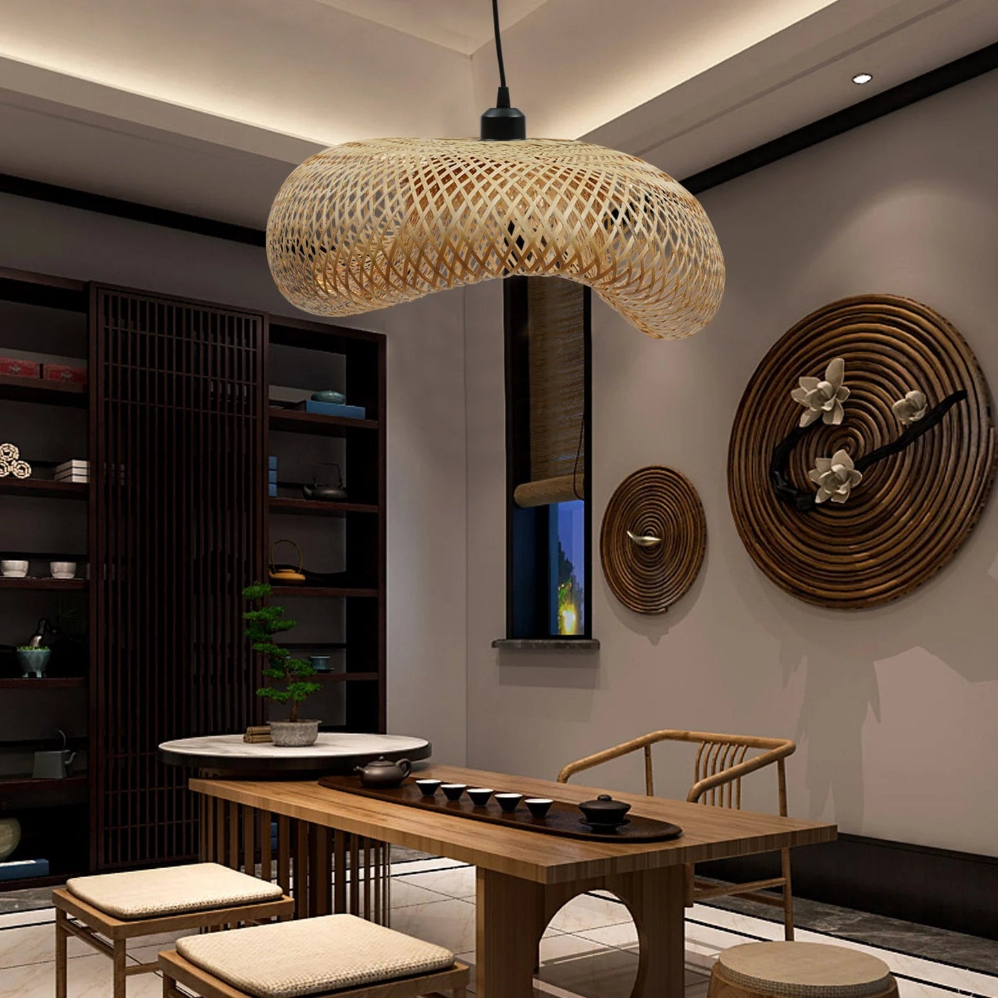 Handwoven Bamboo Wicker Pendant Lamp