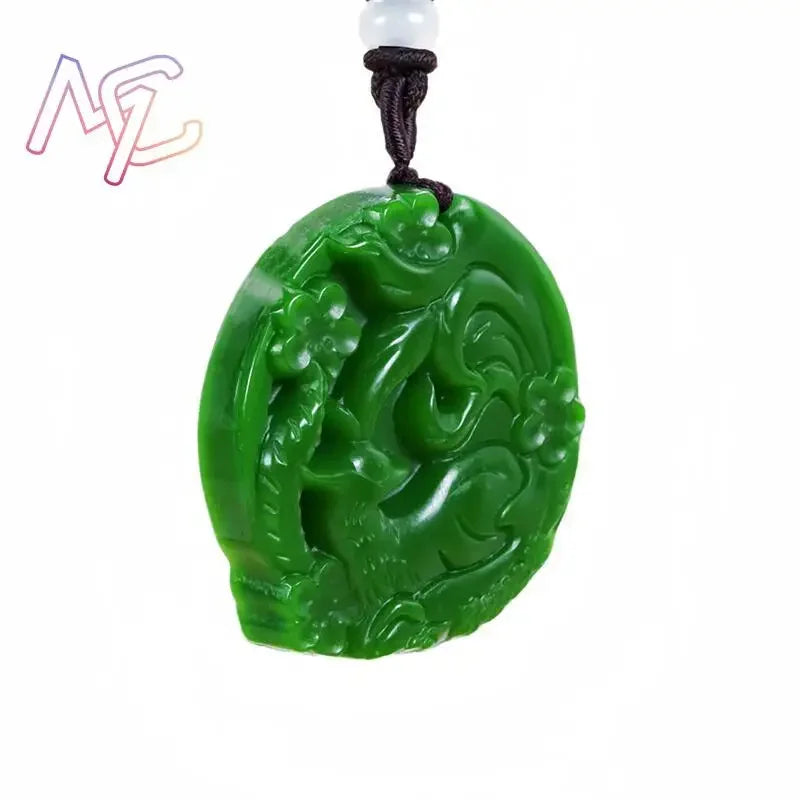 Green Natural Jade and Jasper Pendants