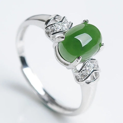 Hetian Jade Ring in Luxury 925 Silver