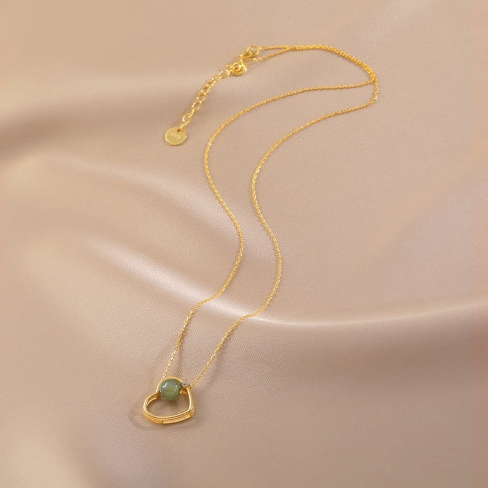 Golden Heart Jade Necklace