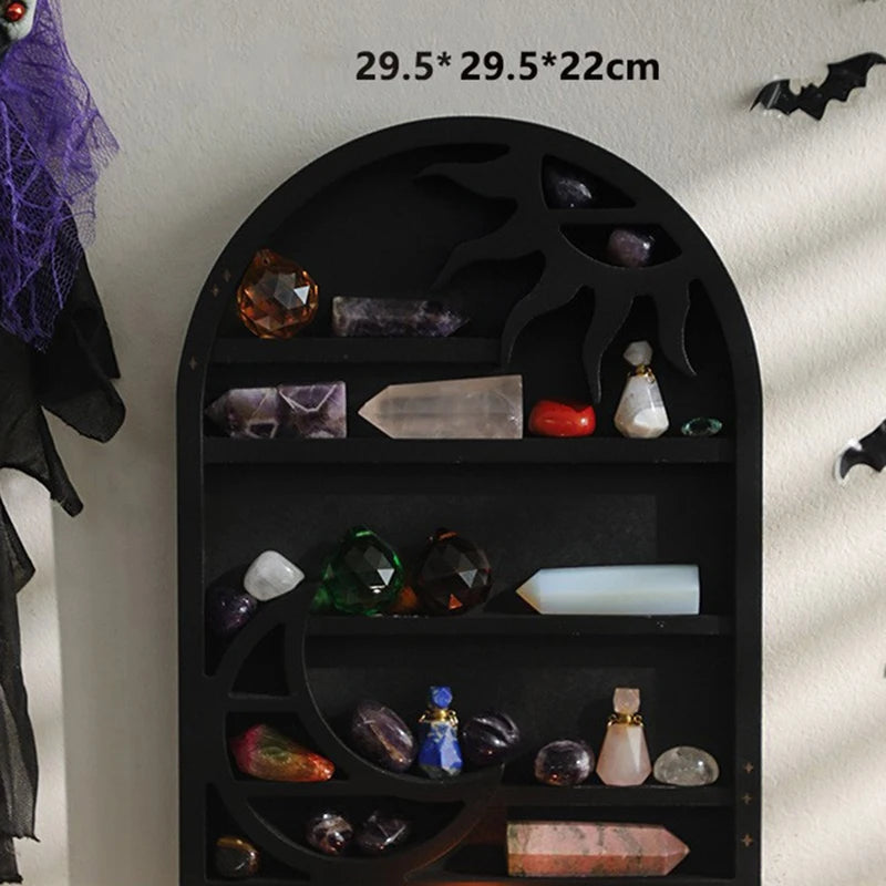 Crescent Sun & Moon Crystal Storage Shelf