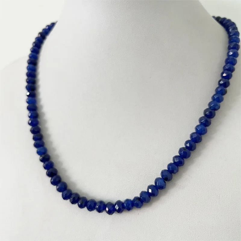 Faceted Sapphire Natural Stone Necklace