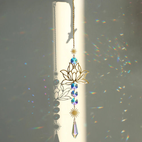 Lotus Flower Crystal Suncatcher