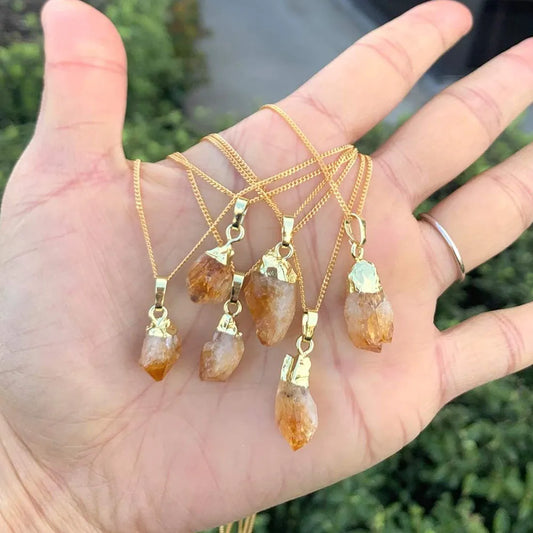 Natural Raw Citrine Pendant - Healing Crystal