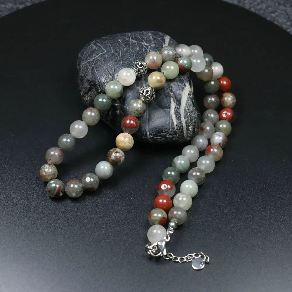 Natural Stone Beads Rosary Necklace