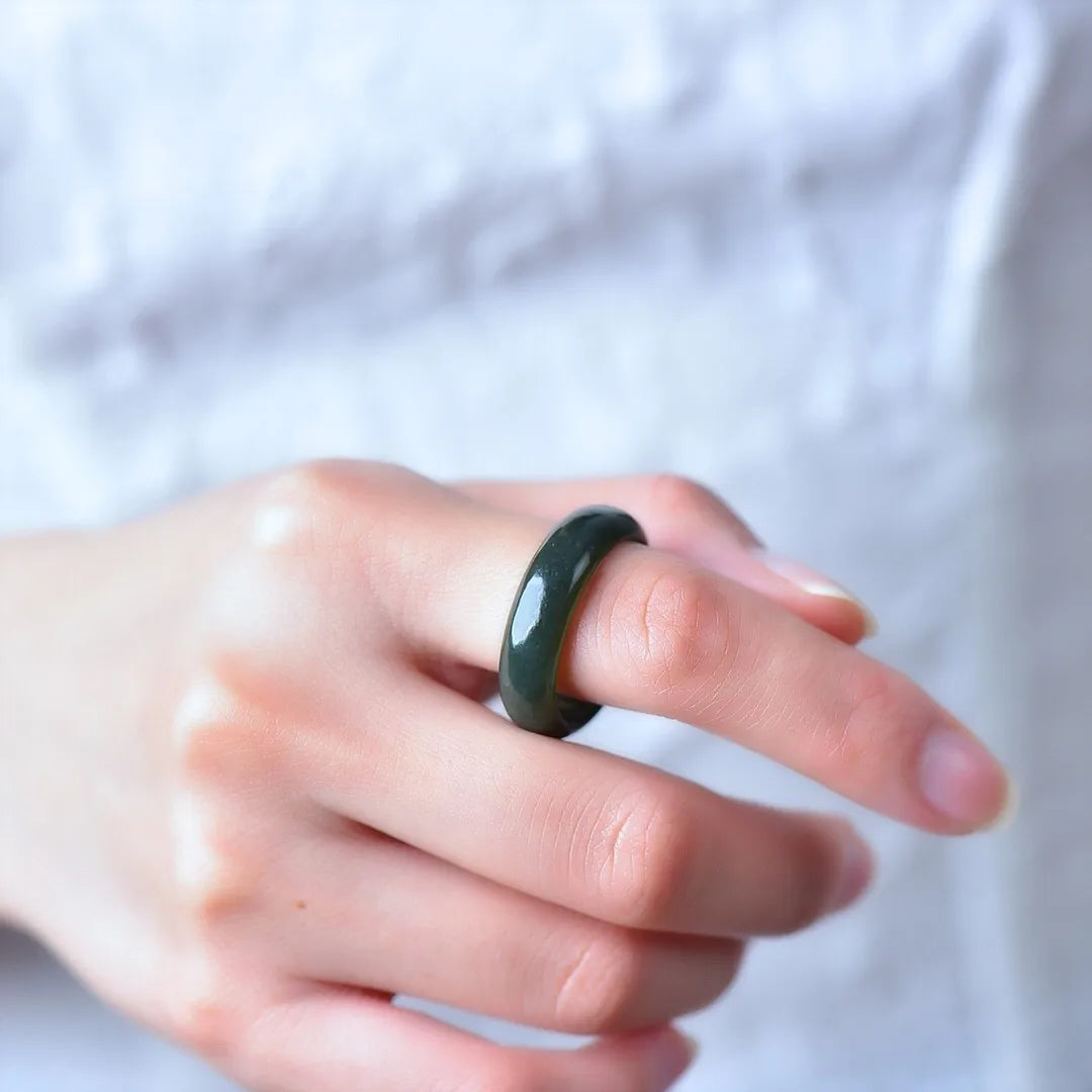 Natural Green Jade Ring