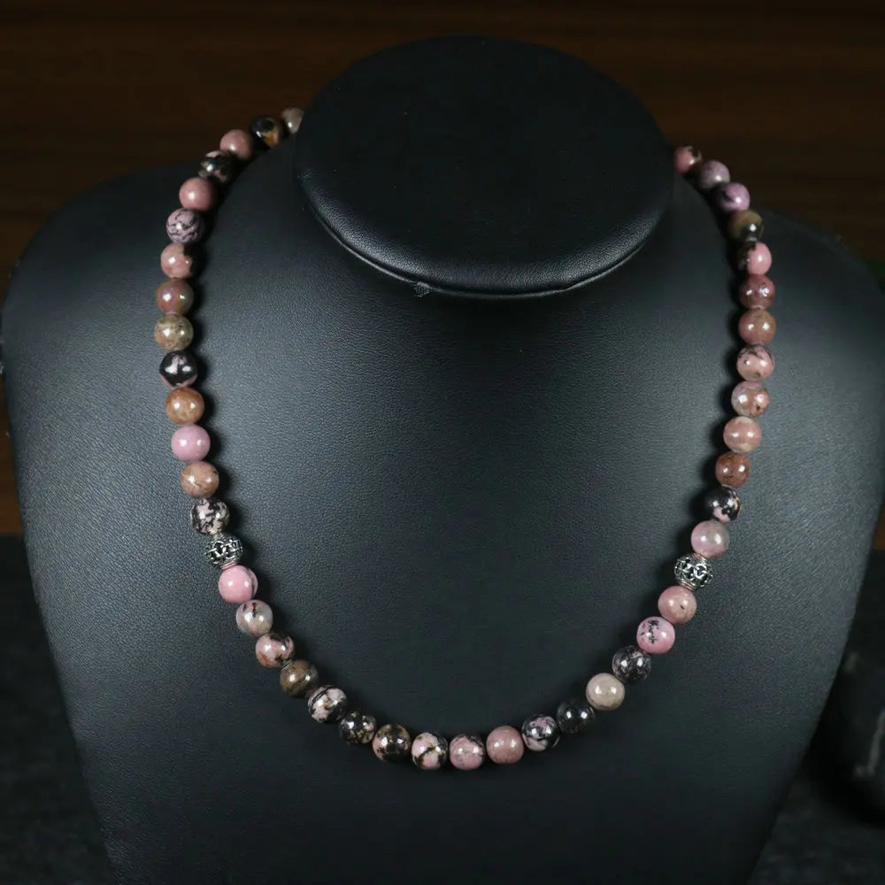 Natural Stone Beads Rosary Necklace