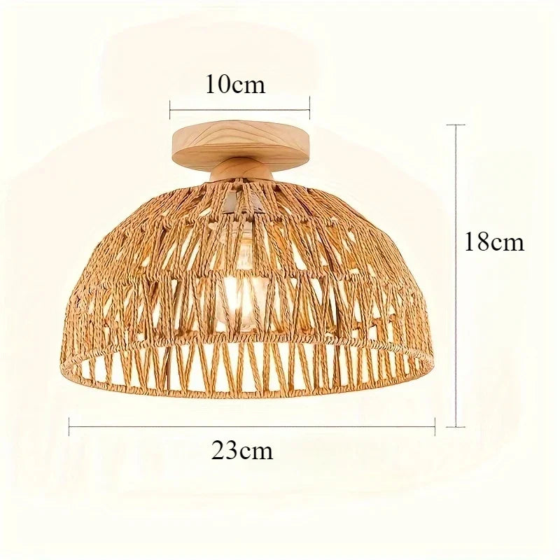 Handwoven Rattan Bohemian Pendant Light