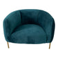 Bohemian Navy Teal and Gold Sofa Chair