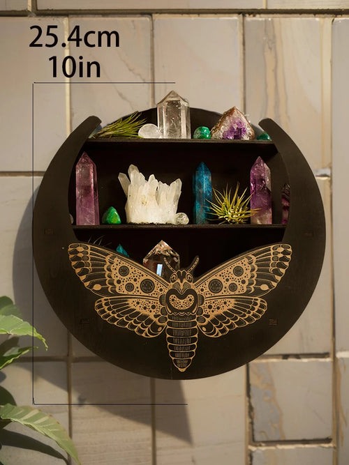 Half Moon Butterfly Crystal Display Shelf