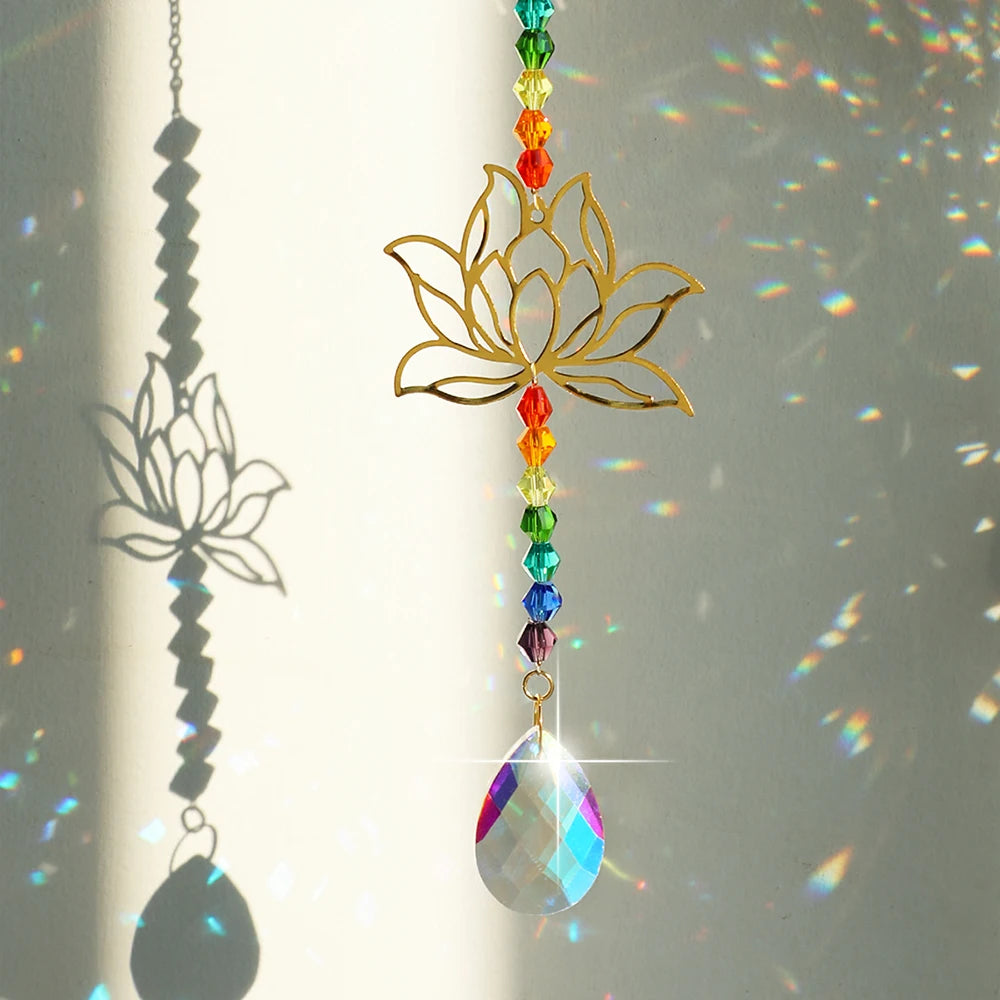 Lotus Flower Crystal Suncatcher