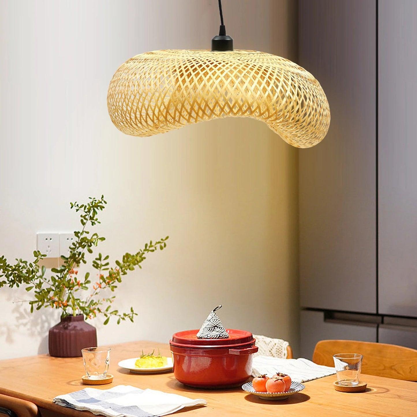 Handwoven Bamboo Wicker Pendant Lamp